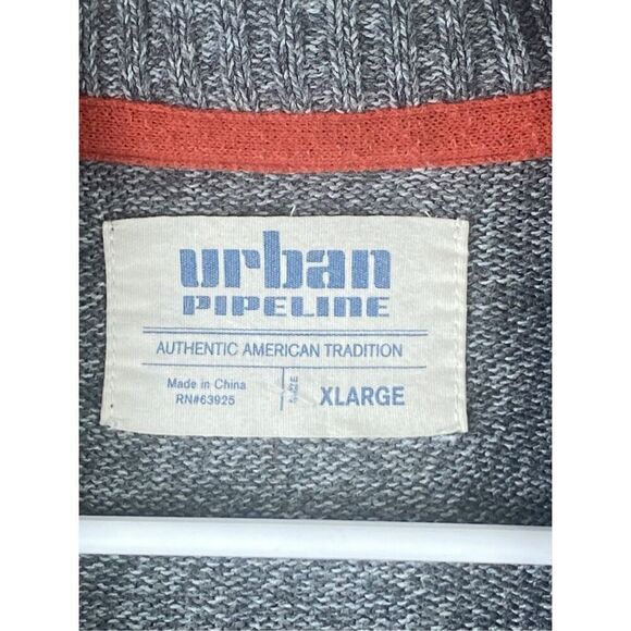 Urban Pipeline Grey Red Yellow Striped Bottom Button Cardigan Sweater Men’s Sz X - Picture 5 of 5